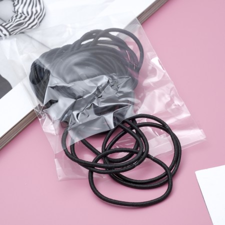 Hair elastic band "premium" (set 30 pcs) black