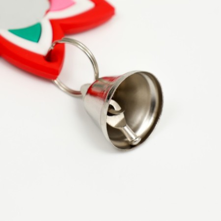 Toy - bird mirror "flower" with a bell, 20 x 7 cm-2