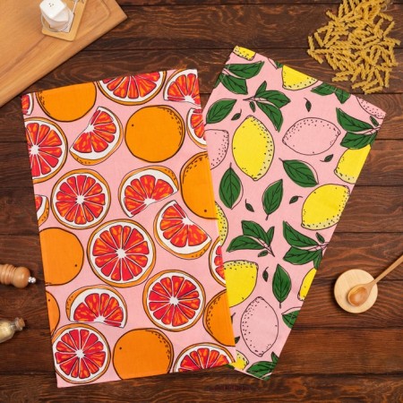 A set of kitchen towels Vitamins 35x60cm-2pcs, 100% cotton