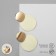 Earrings Metal "Lady" two circles, milk color in gold