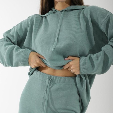 Knitted suit SL, with a hood, 42-44, green-1
