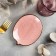 Ceramic "Leaf" dish, 13.5 × 10.5 cm, pink color