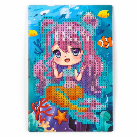 Diamond mosaic for children with luminous rhinestones "Sweet Rusalka", 10 x 15 cm, set for creativity-3