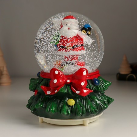 Souvenir Polystone Water Ball Light, Music, Snow Drings "Santa Claus" 12x12x15.5 cm-4