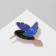 Brooch "Bird", colored in pink gold
