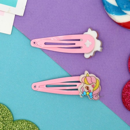 Invisibility for hair "Abel" (set 2 pcs) cute unicorn, 5 cm, pink-1