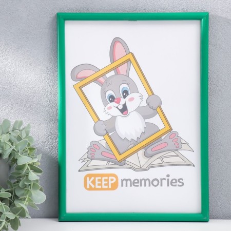 Photo frame plastic L-4 21x30 cm emerald mix (plastic screen)-1