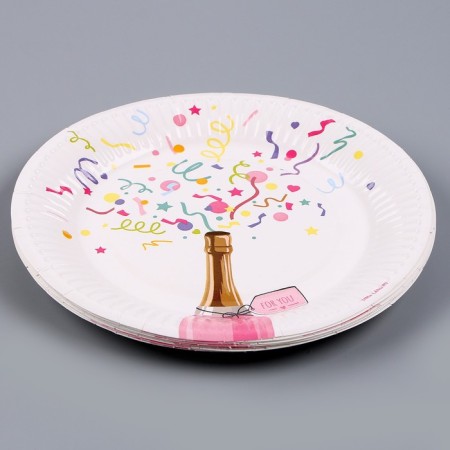 A disposable paper plate "Party. Confetti ", 18 cm-2