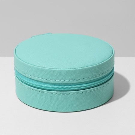 Organizer for storing jewelry "Casket Portable Circle", 9.8 × 9.8 × 4.5 cm, blue color-4