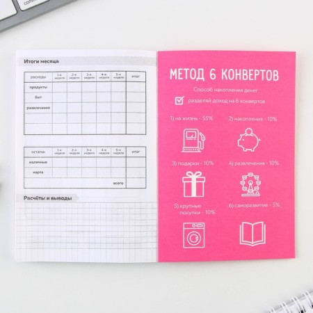 Smart notebook for planning finance "Sclerotzer", A6 format, 68 sheets.-8