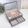 Casket to the leatherette for jewelry "Cabrine" blue 30.5x20x13.5 cm
