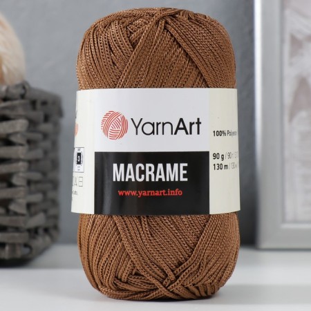 Yarn "Macrame Macrama" 100% polyester 130m/90g (151 brown)-1