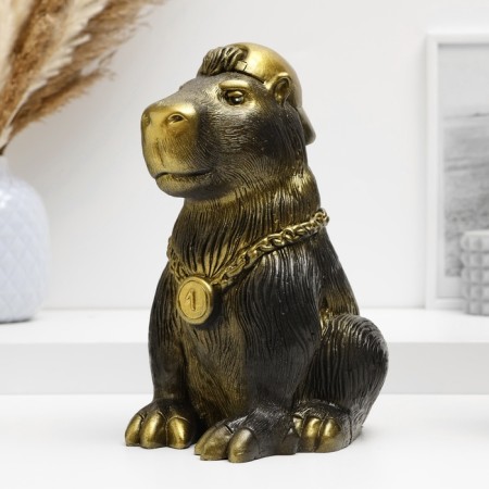 Pigger "Capybara in the cap" black with gold, 22cm-1