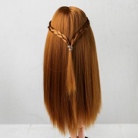 Hair for dolls "straight with pigtails" Size is small, color 28-2