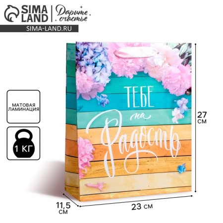 Gift laminated vertical, packaging, “you for joy”, ml 23 x 27 x 8 cm