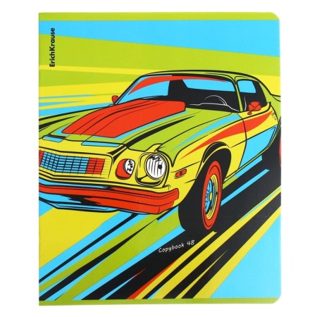 Notebook of 48 sheets in the Erichkrause "Neon Car", glossy lamination, cover coated cardboard, mix-3