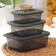 A set of food containers "Respect", 3 pcs: 400 ml, 700 ml, 1.2 l, graphite color