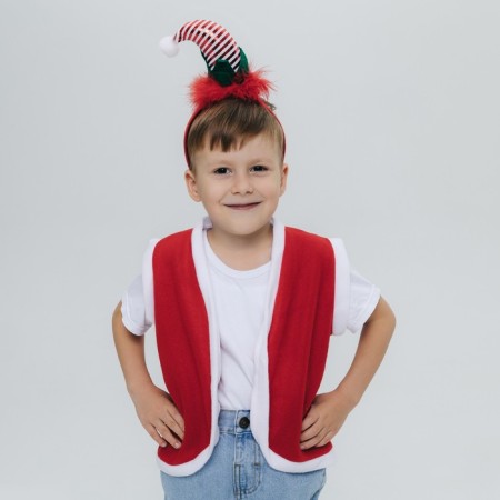 Carnival set "New Year's Gnome": vest and rim, height 92–104 cm-3