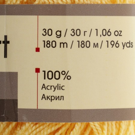 Yarn "etamin" 100% acrylic 180m/30g (461 yellow)-2