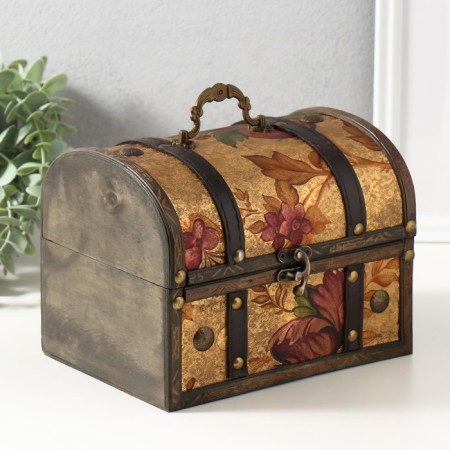 Casket chest "Flower pattern" 20x15x15.5 cm