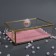Organizer for storage "Crystal", with a lid, glass, 1 section, 20 × 16.8 × 9 cm, the color is transparent/copper/pink