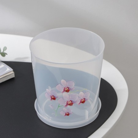 Pot for orchids with a pallet, 1.8 l, color mix-1
