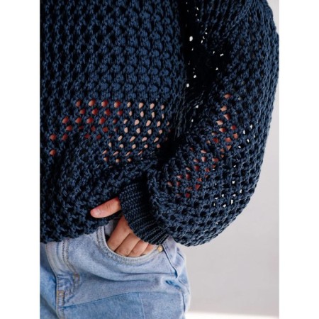 Свитер для девочки Amarobaby Knit Trend, рост 134 см, цвет синий-8