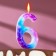 Candle in the cake on the skewer "Galaxy", the number 6, 9 cm, giant