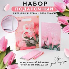Gift set Diary, paper block and pen 