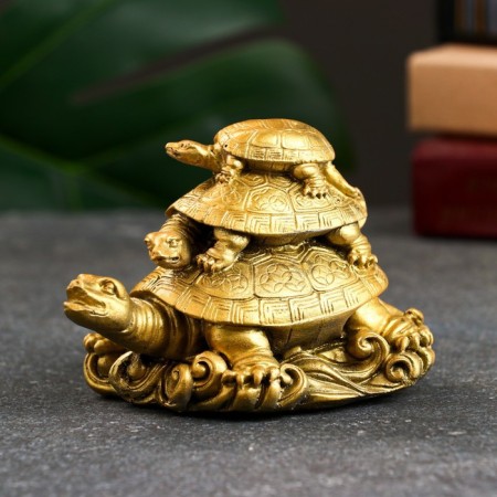 Figure "3 Turtles" Old Gold, 8x11x7cm