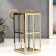 Climber metal, glass for 1 candle flashlight "Windows" Gold 22x11x11 cm
