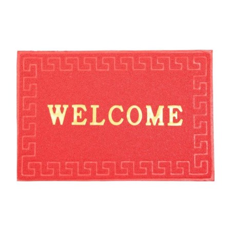 Rug of the hazardous muddy share "Welcome. Meander ", 38 × 58 cm, color mix-4