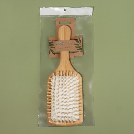 Massage comb “Bamboo”, wide, bamboo, 8 × 25 cm, color “Light Wood”-3