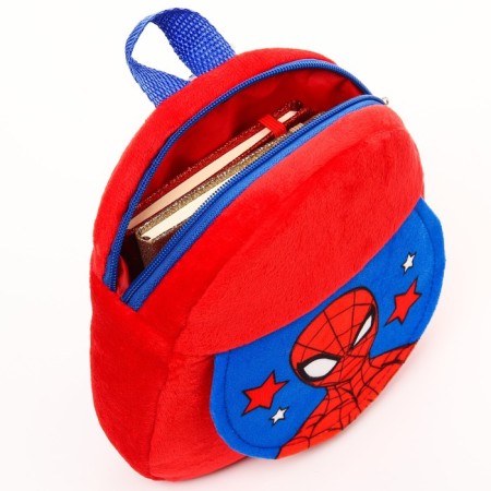 Blue backpack, with a zipper, with a pocket, 19 x 22 cm "Spider-Men", Spider-Man-3