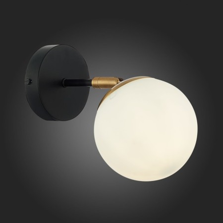 Wall lamp EVOLUCE. Sle220401-01. Forli. 1x60 W, E27, 13x13 cm, black color, brass-3