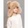 Children's knitted hat with fur, size 52, beige color