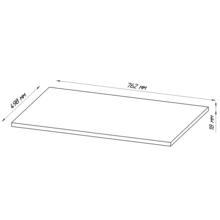 Wide shelf for the cabinet "Orion", 763 × 498 × 18 mm, white color-2