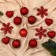 A set of jewelry plastic 30 pcs "Amur" (16 balls, 6 hearts, 8 snowflakes) red