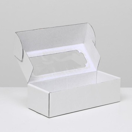 Self -charged box, with a window, white, 32 x 13 x 9 cm-1
