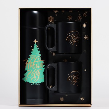 New Year. New Year's set “Let everything be rang”, a thermos 500 ml, a mug 2 pcs-9