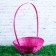 Wicker basket, bamboo, pink, low