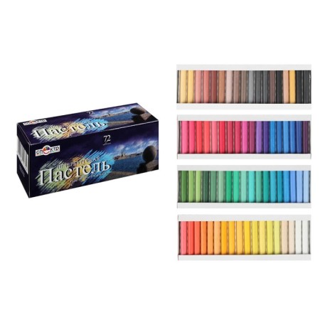 Pastel dry, set 72 colors, Hard, spectrum "Petersburg", D-8.5mm /L-65 mm, round section, art