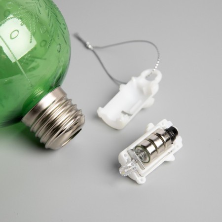 Fir -tree ball "Snowflake", batteries, 1 LED, glow warm white-2
