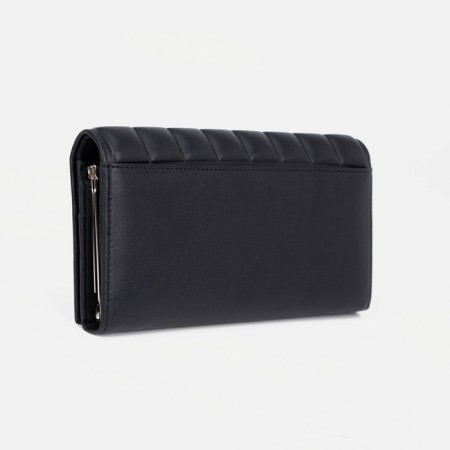 Women's wallet on magnets, black color-1