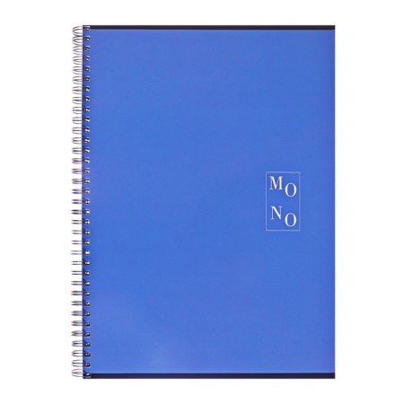 Notebook on the crest, Monotone, A4, 80 sheets in the cage, cover coated cardboard, offset block, blue