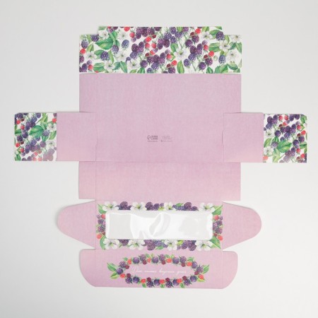 Confectionery packaging, cupcake box with a window, “berry”, 26 x 10 x 8 cm-6