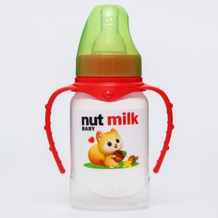 Nut Milk feeding bottle, classic throat, from 0 months, 150 ml., Cylinder, with handles-2