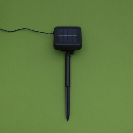 Garland "thread" 20 m, dark thread, 200 LED, glow of multi, 2 modes, solar battery-10