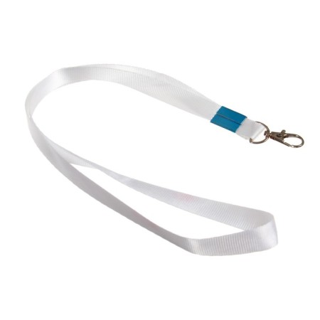 Badge tape Shirin-15 mm, length-80 cm with metal carbine, white-1