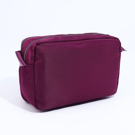 Cross-Bodi Bag with zipper, external pocket, purple color-2